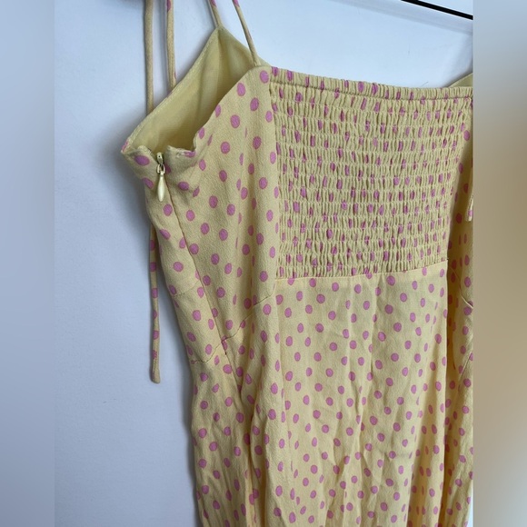 Mango Yellow Polka Dot Women's slip mini dress size medium - Picture 4 of 5